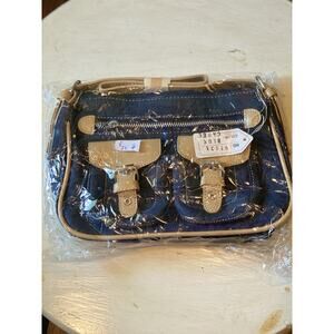 Womens NWT Denim And Tan Crossbody